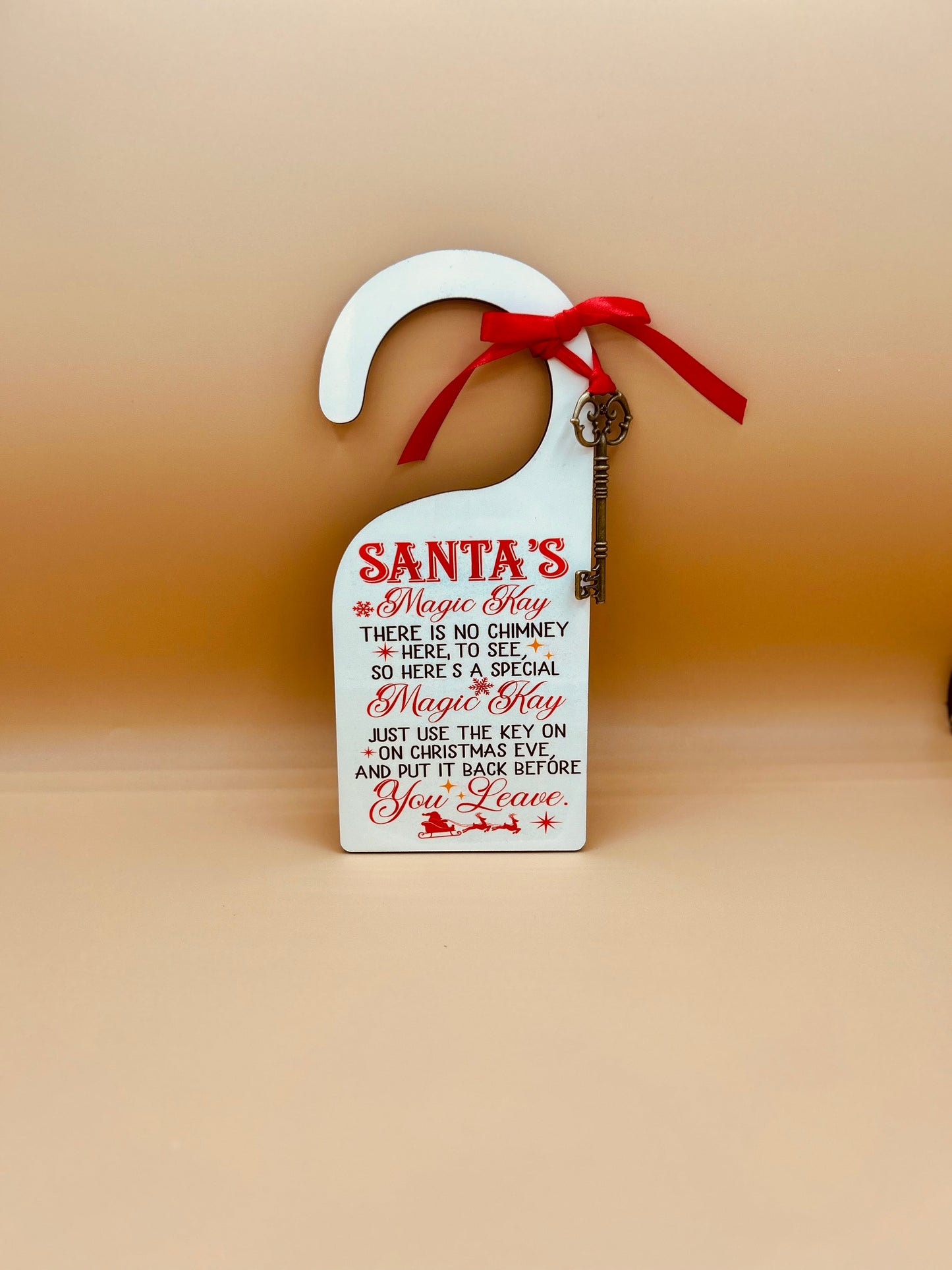 Santa Key Door Tag Sublimated MDF