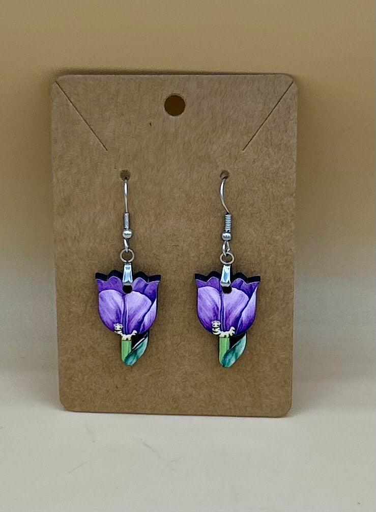 Tulip Shaped Sublimated Earrings 1 inch