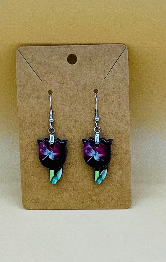 Tulip Shaped Sublimated Earrings 1 inch