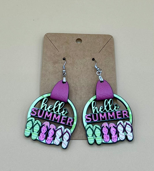 Hello Summer Shaped Sublimated Earrings