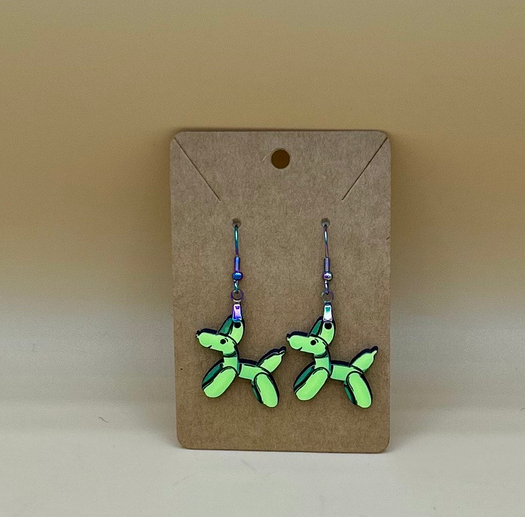 Dog Balloon Shaped Sublimated Earrings 1 inch