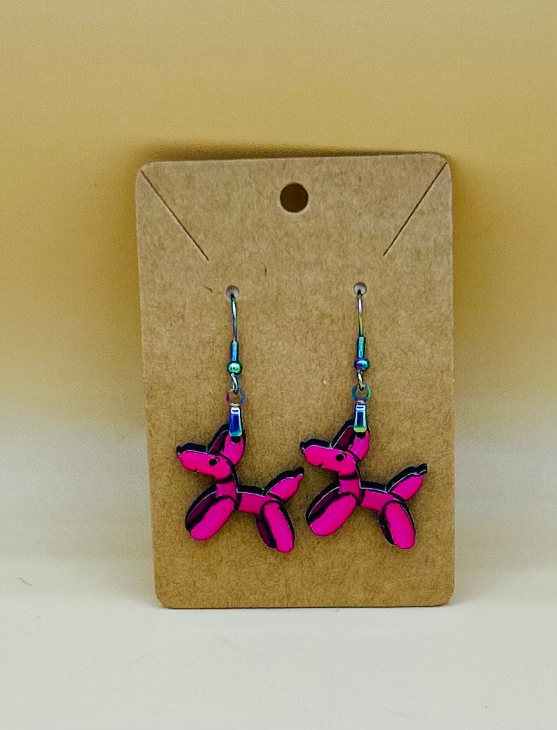 Dog Balloon Shaped Sublimated Earrings 1 inch