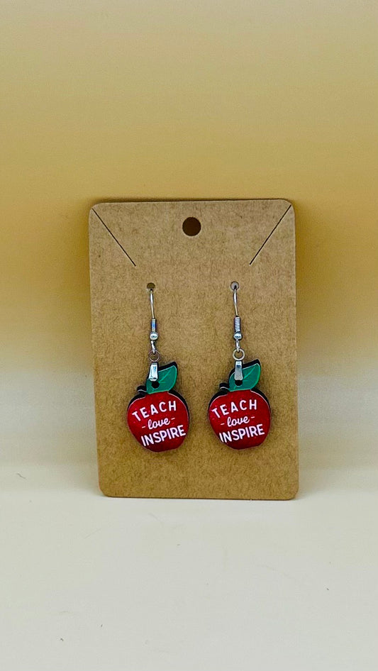 Apple Shaped Sublimated Earring 1 inch