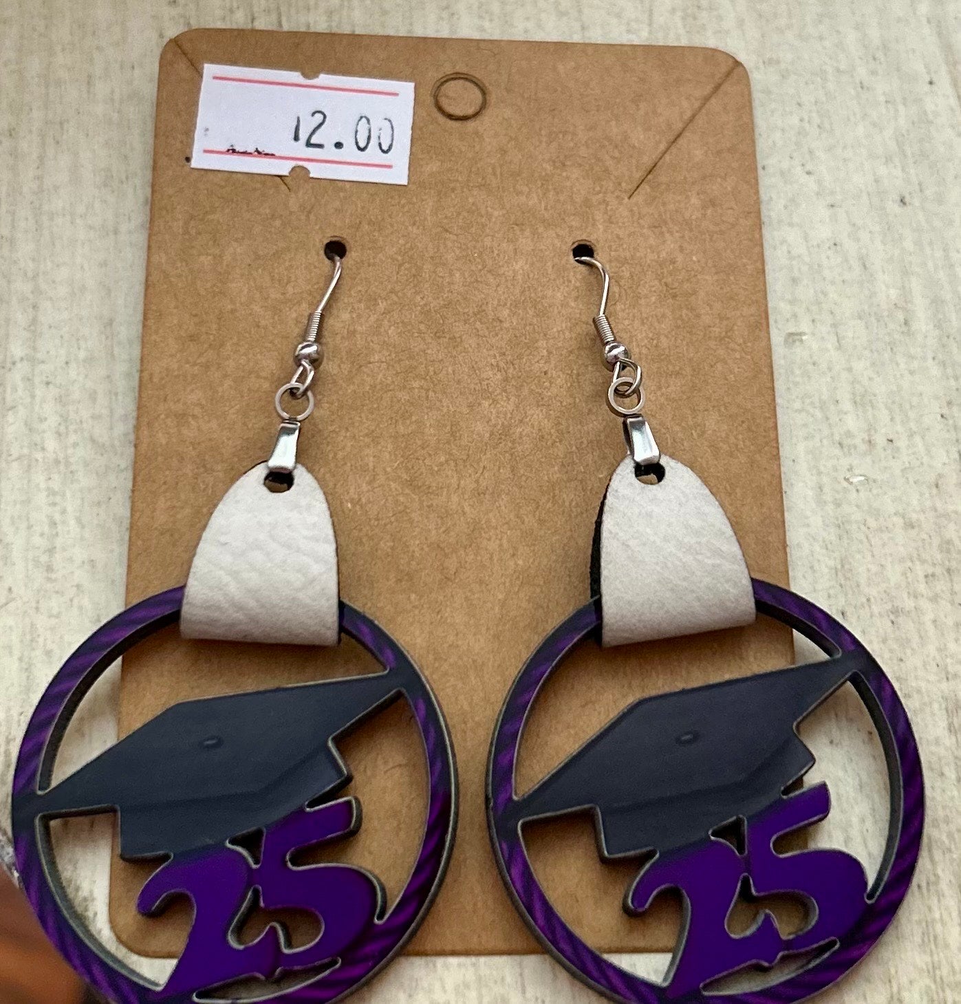 Faux Leather and MDF Graduation 25 Sublimated Earrings