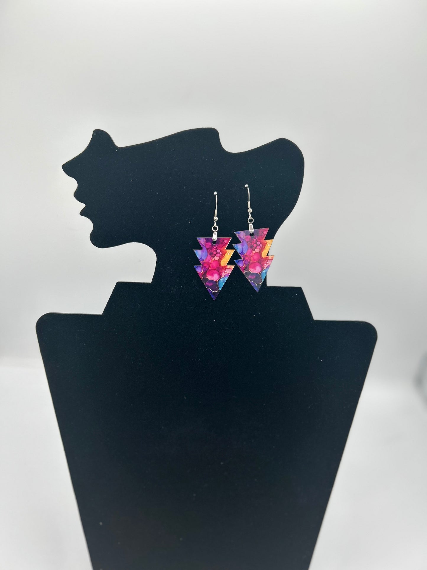 Triple Arrow Shaped Sublimated Earrings