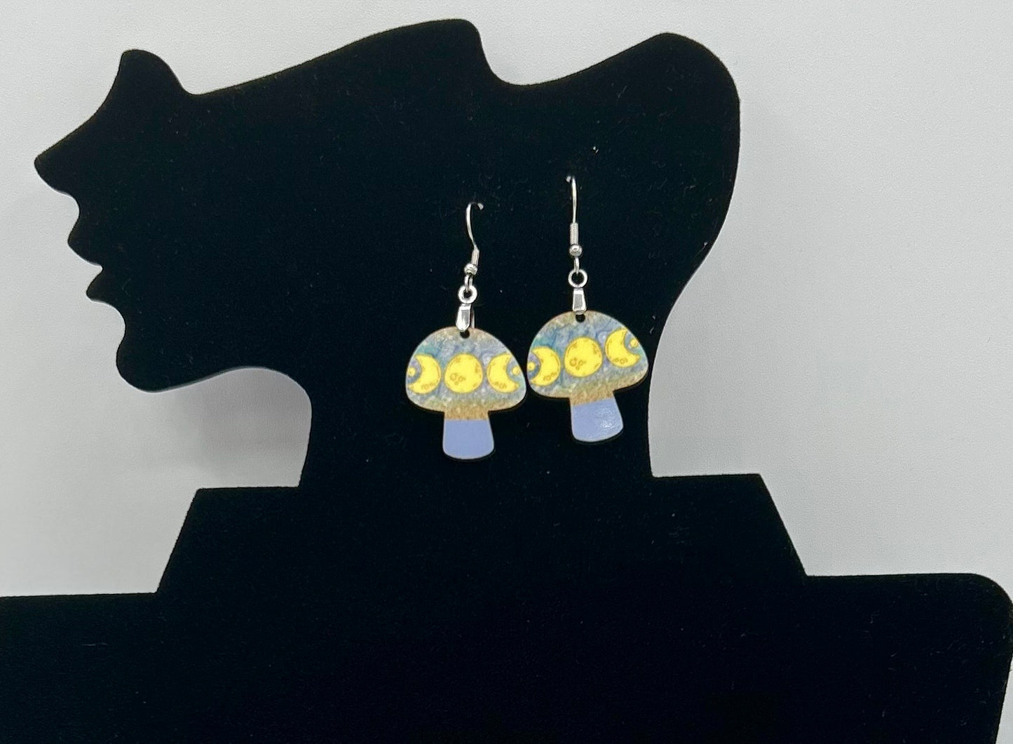 Mushroom Shaped Sublimated Earrings 1 inch