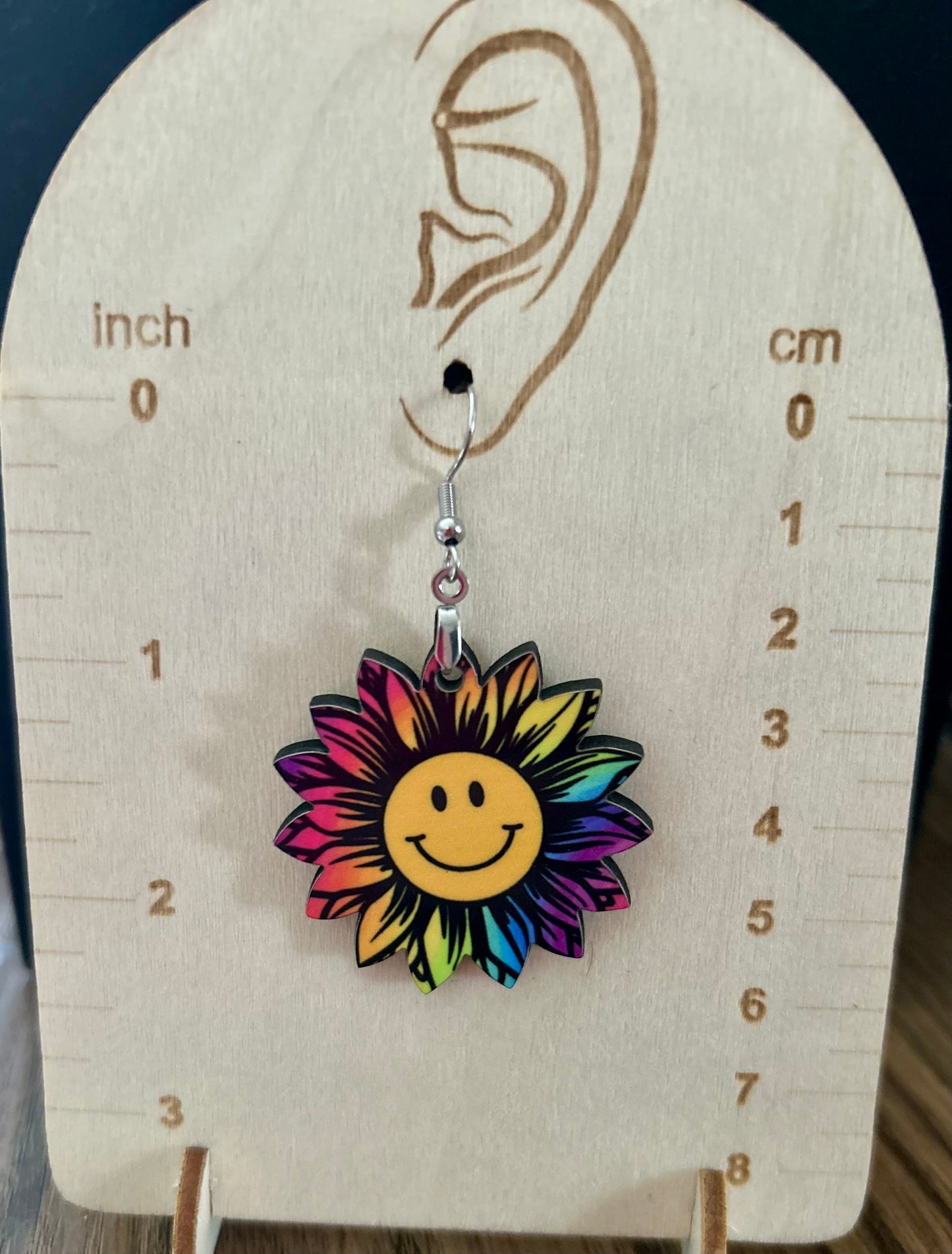 Sunflower Shaped Sublimated Earrings