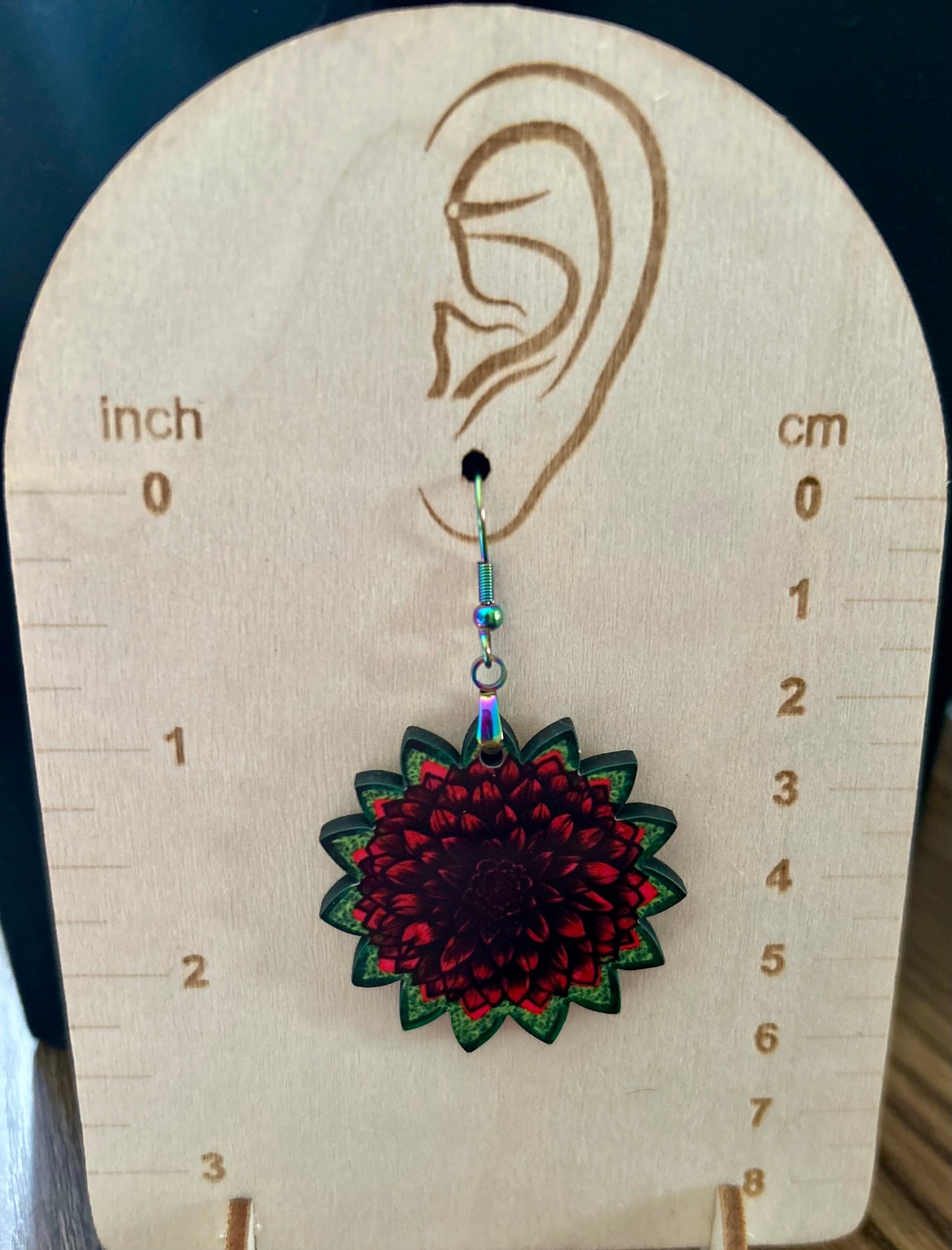 Sunflower Shaped Sublimated Earrings