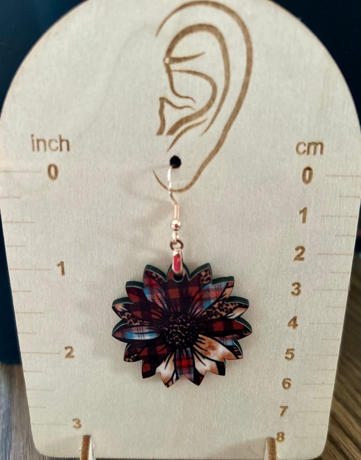 Sunflower Shaped Sublimated Earrings