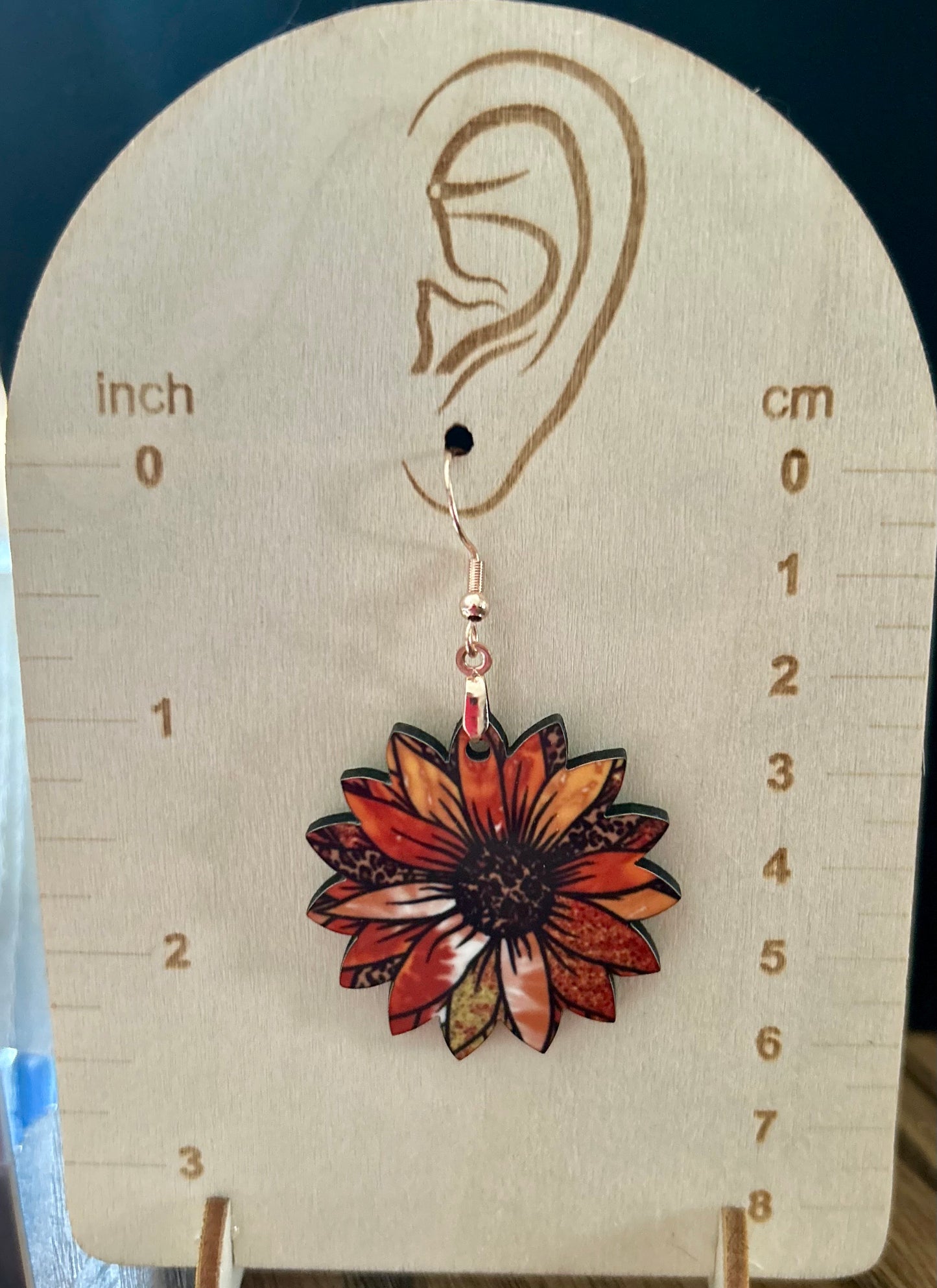 Sunflower Shaped Sublimated Earrings