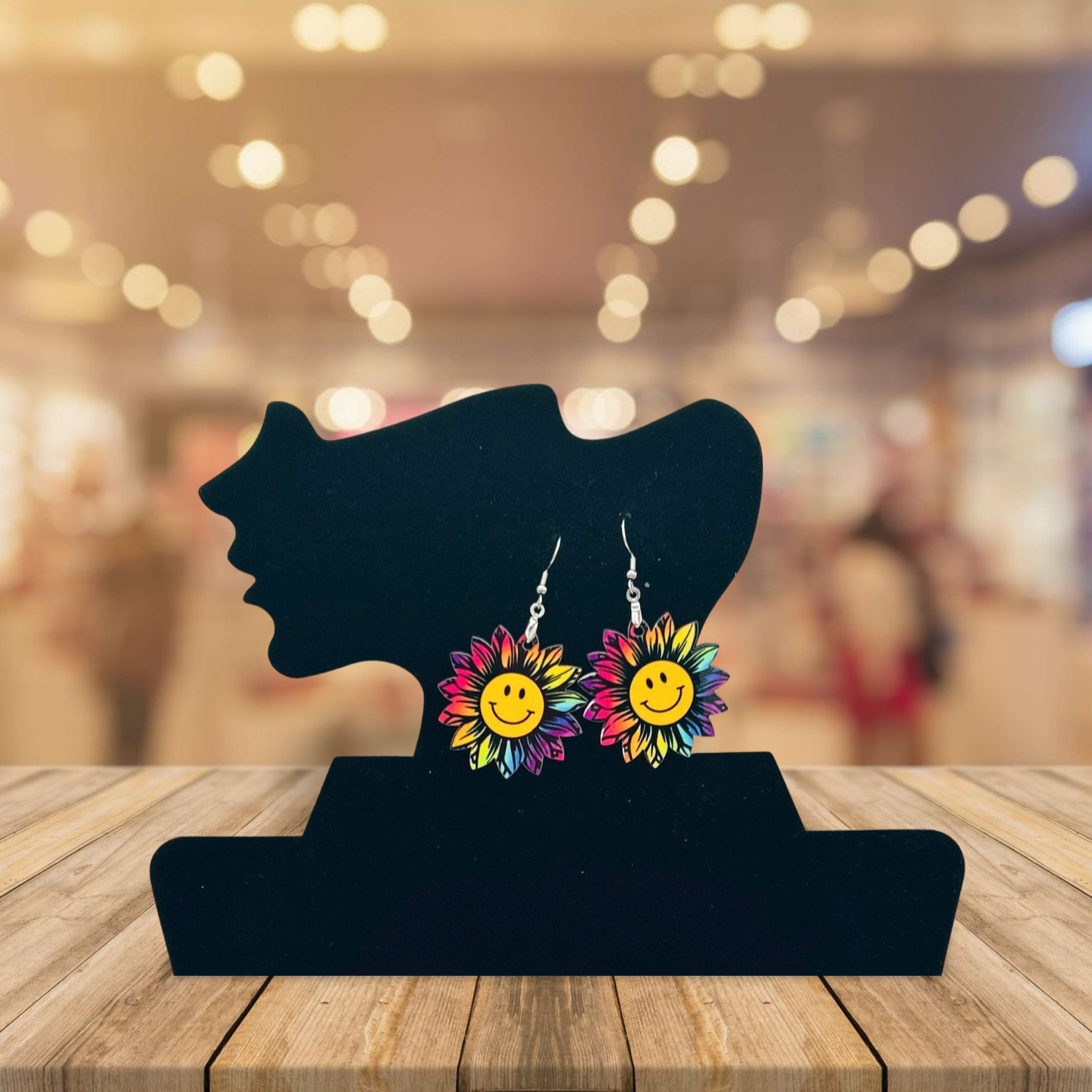 Sunflower Shaped Sublimated Earrings 1 inch