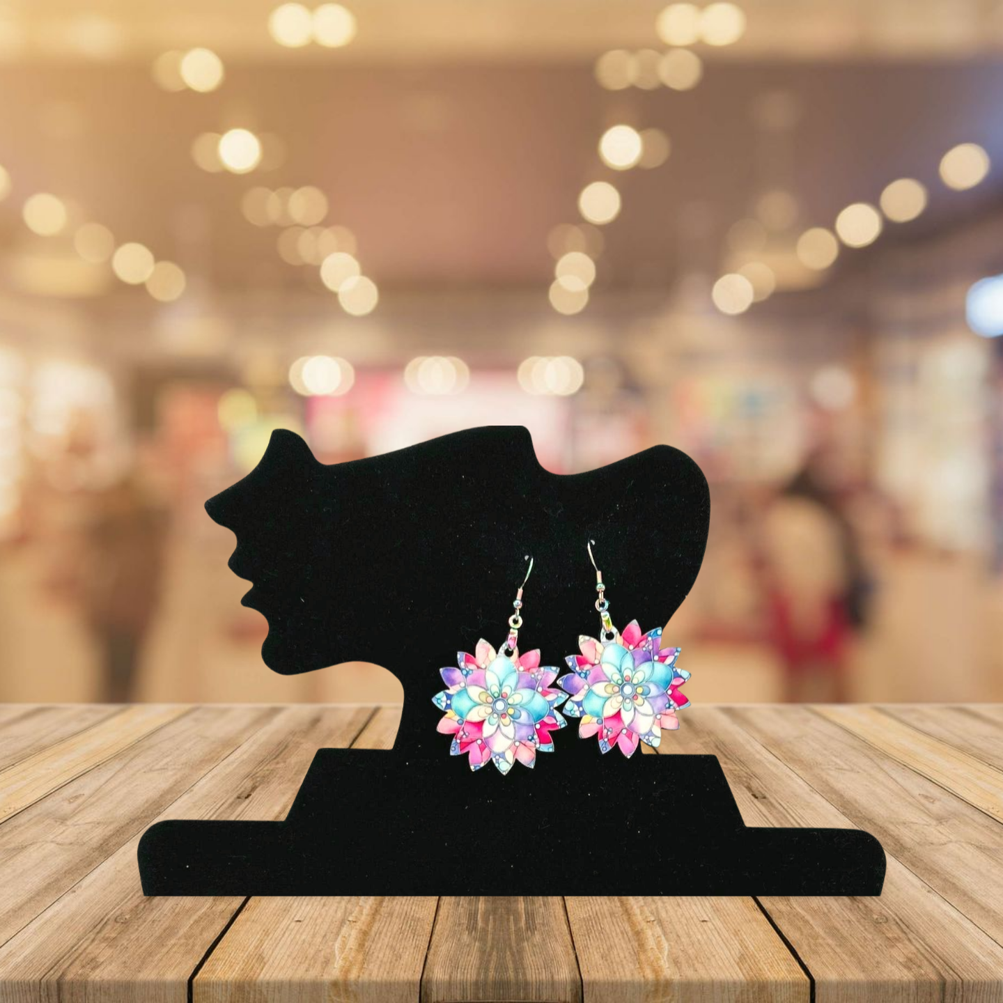 Sunflower Shaped Sublimated Earrings