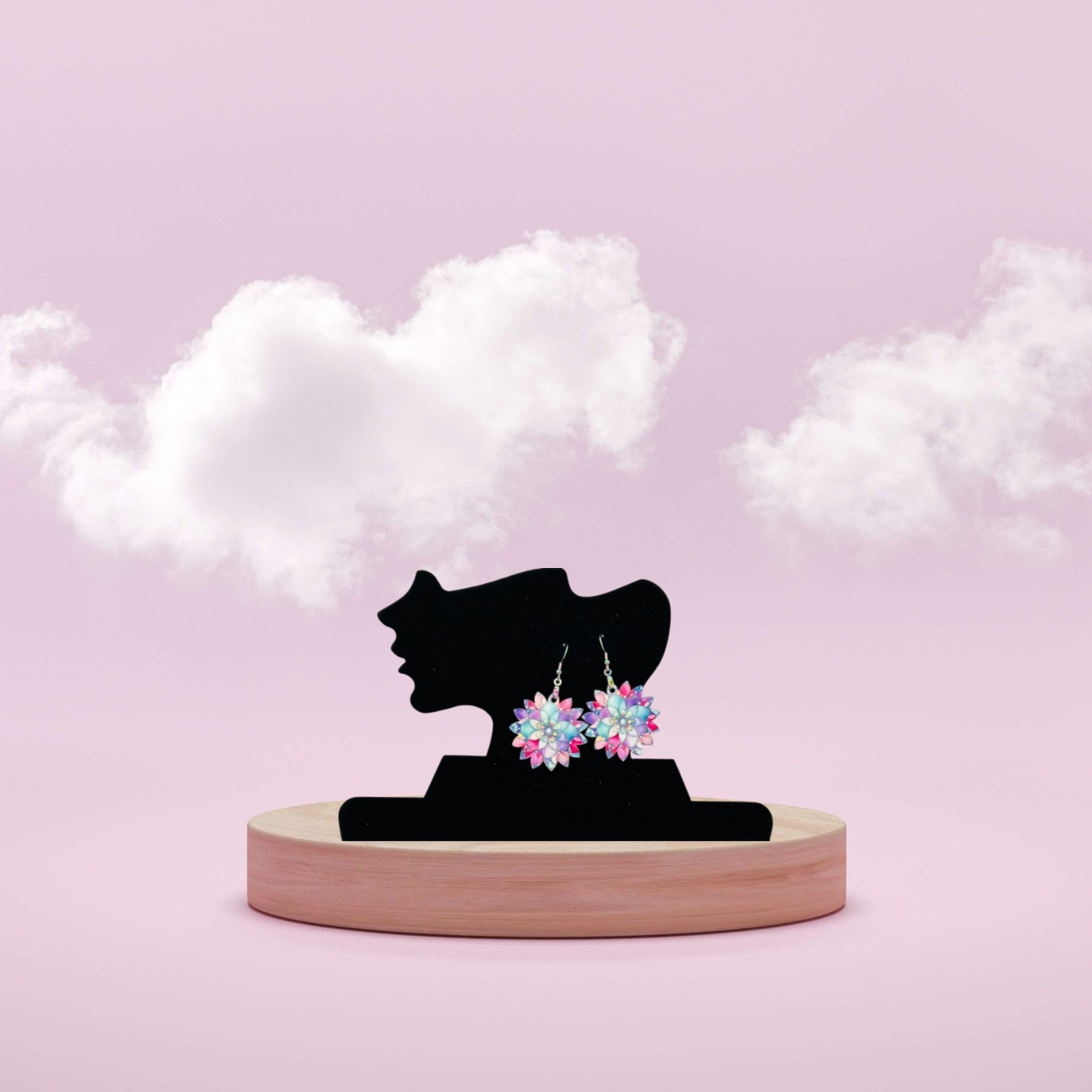 Sunflower Shaped Sublimated Earrings