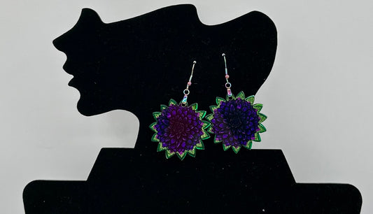 Sunflower Shaped Sublimated Earrings