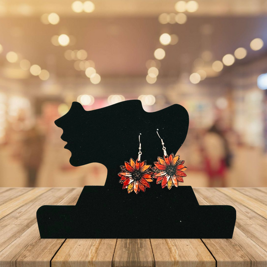 Sunflower Shaped Sublimated Earrings
