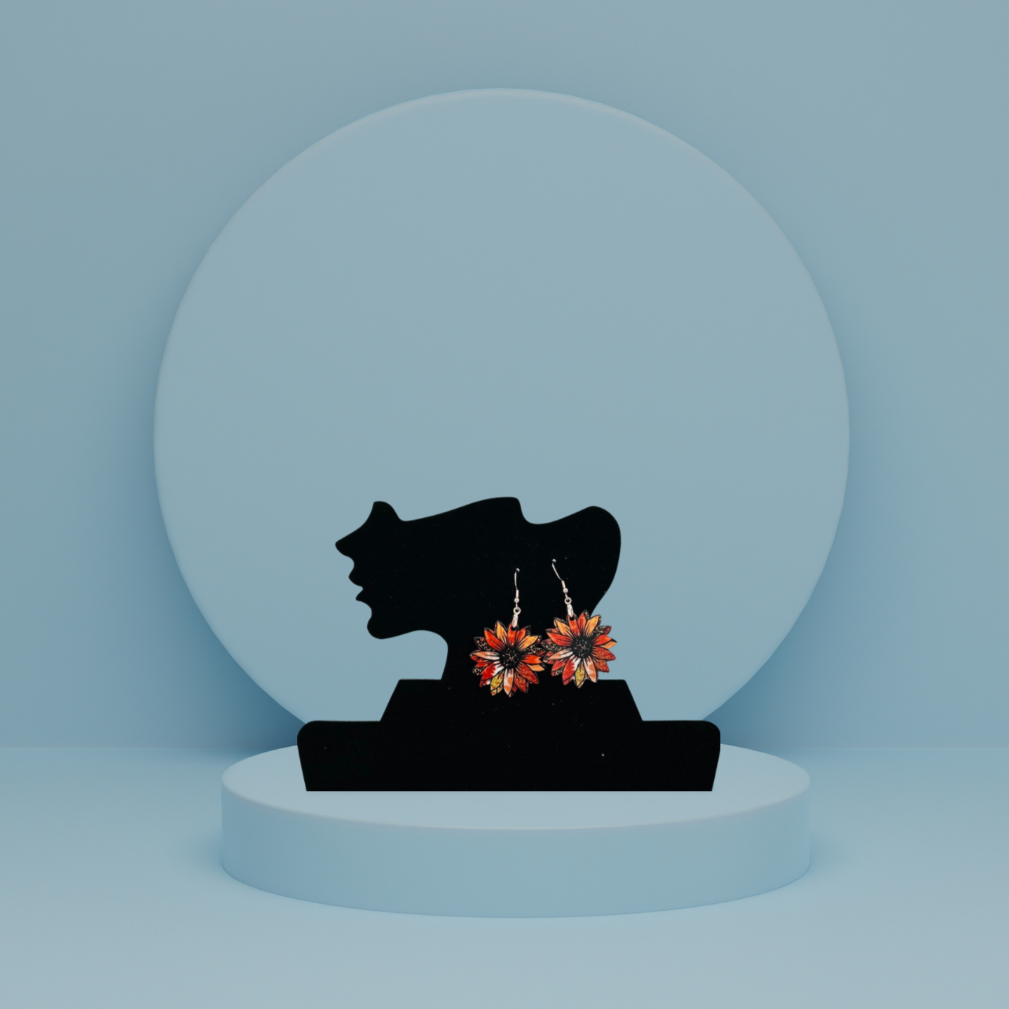 Sunflower Shaped Sublimated Earrings