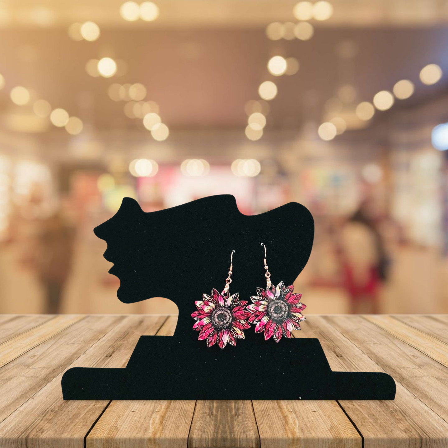 Sunflower Shaped Sublimated Earrings 1.5 inch