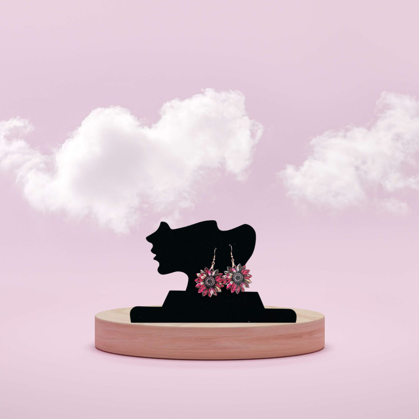 Sunflower Shaped Sublimated Earrings 1.5 inch