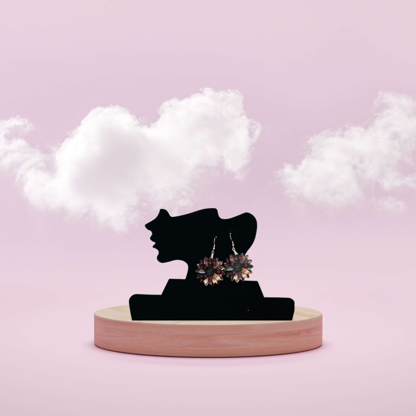 Sunflower Shaped Sublimated Earrings