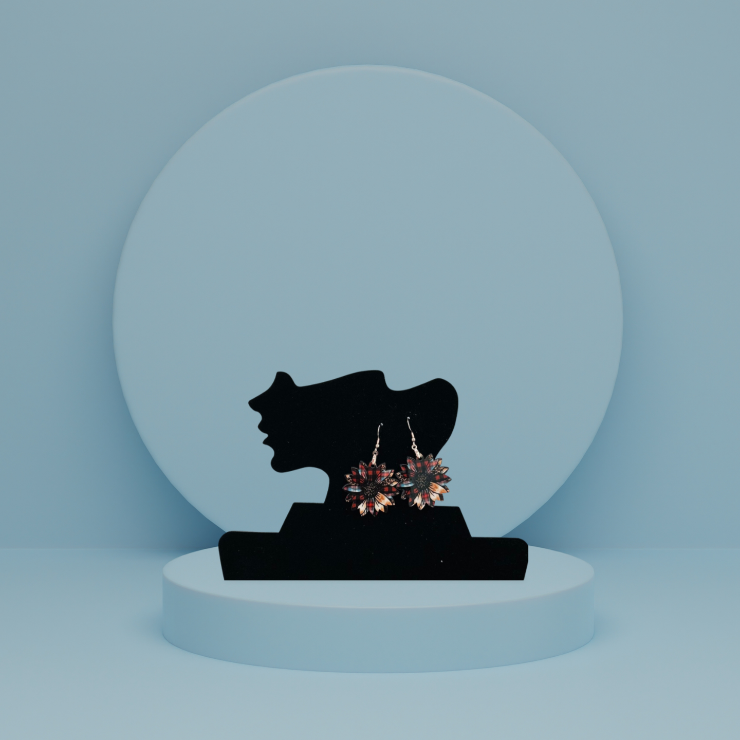 Sunflower Shaped Sublimated Earrings