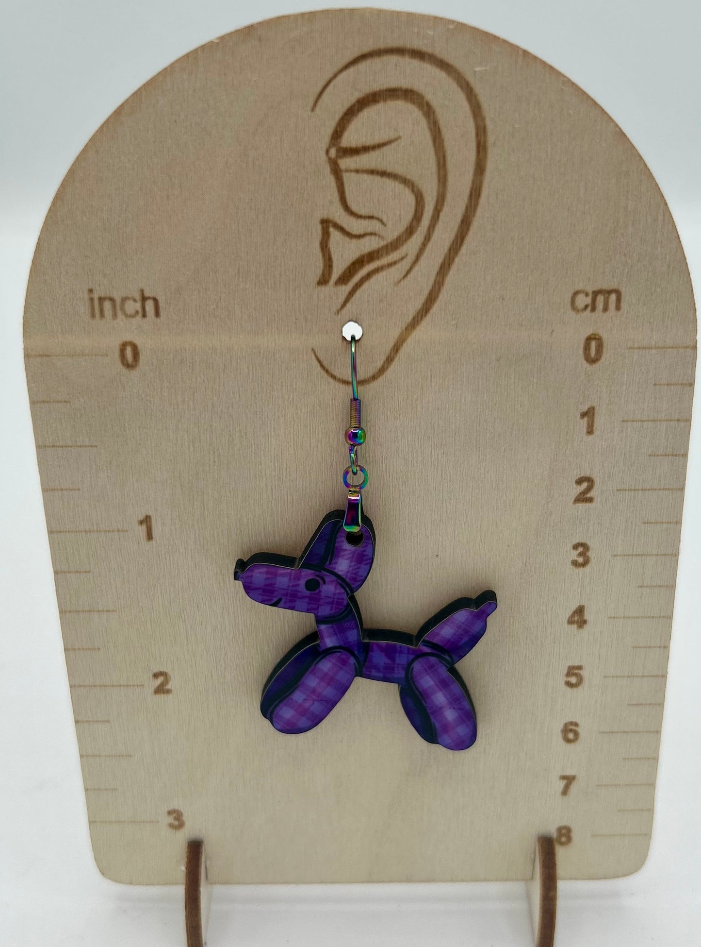 Dog Balloon Shaped Sublimated Earrings 1.5 inch