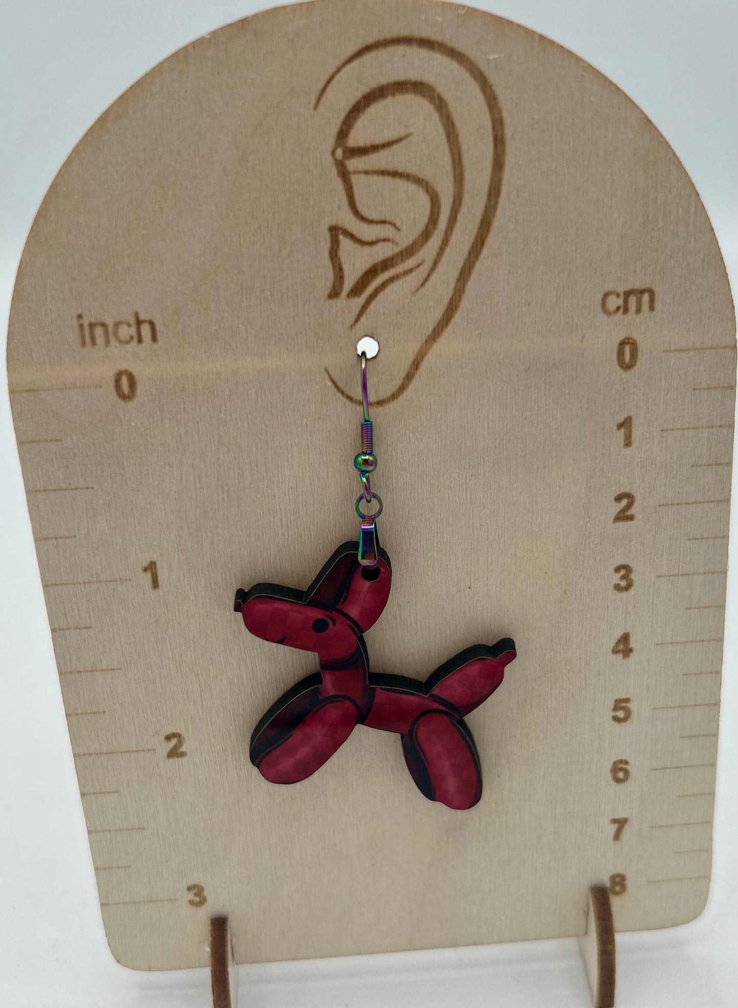 Dog Balloon Shaped Sublimated Earrings 1.5 inch