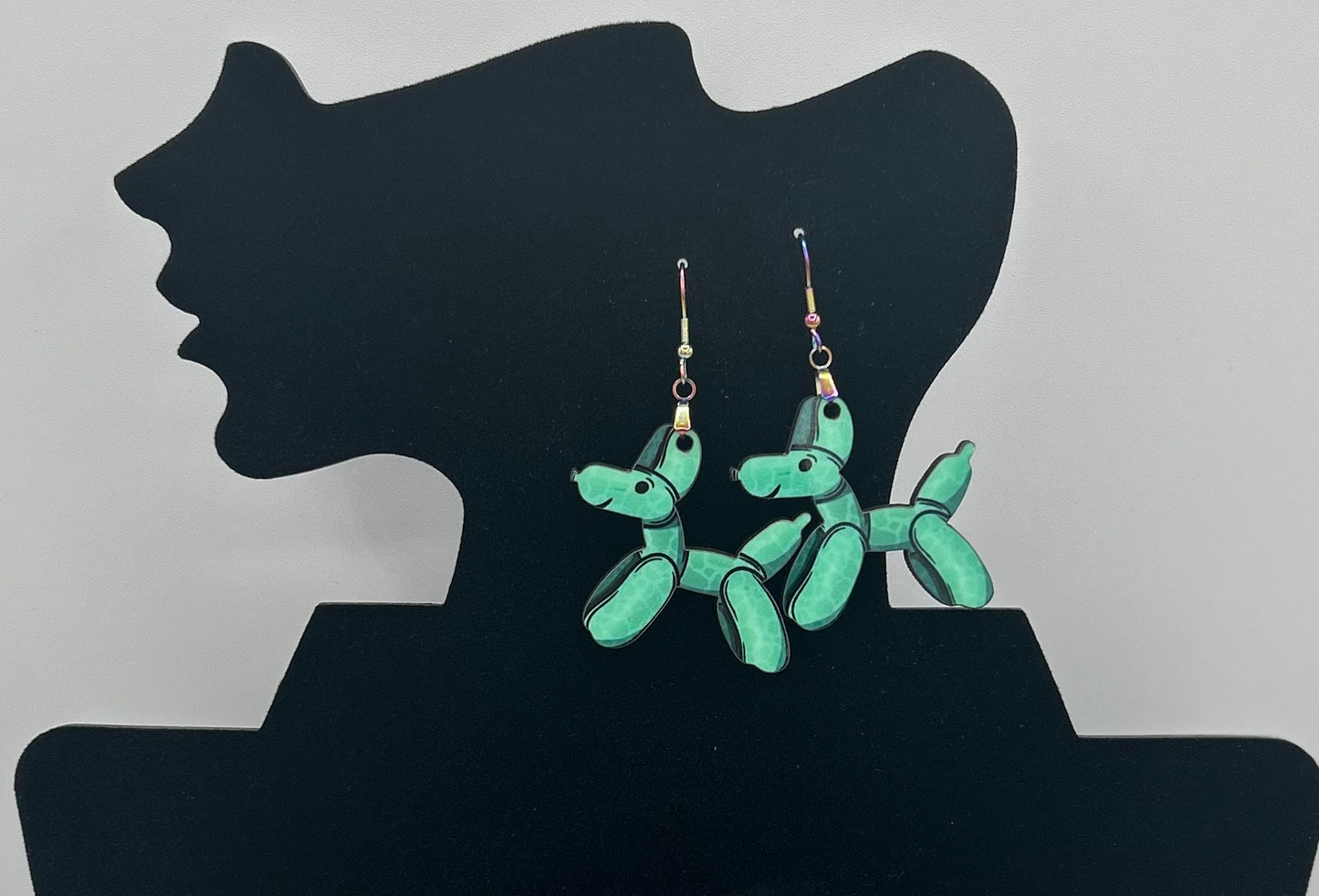 Dog Balloon Shaped Sublimated Earrings 1.5 inch