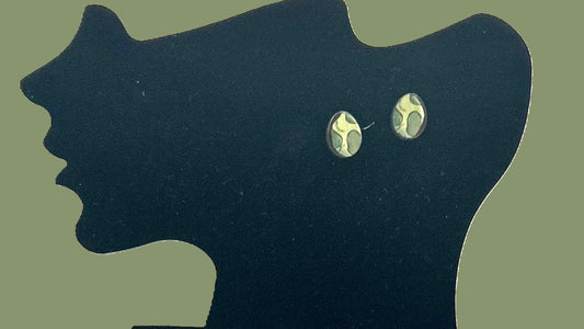 Egg Shaped Sumlimated Stud Earrings