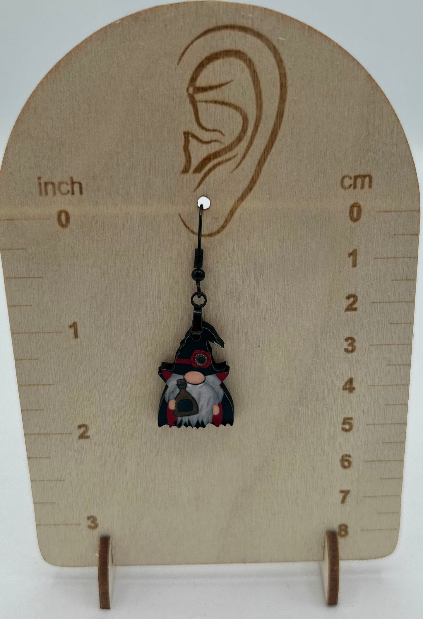 Vampire Gnome Shaped Sublimated Earrings 1 inch