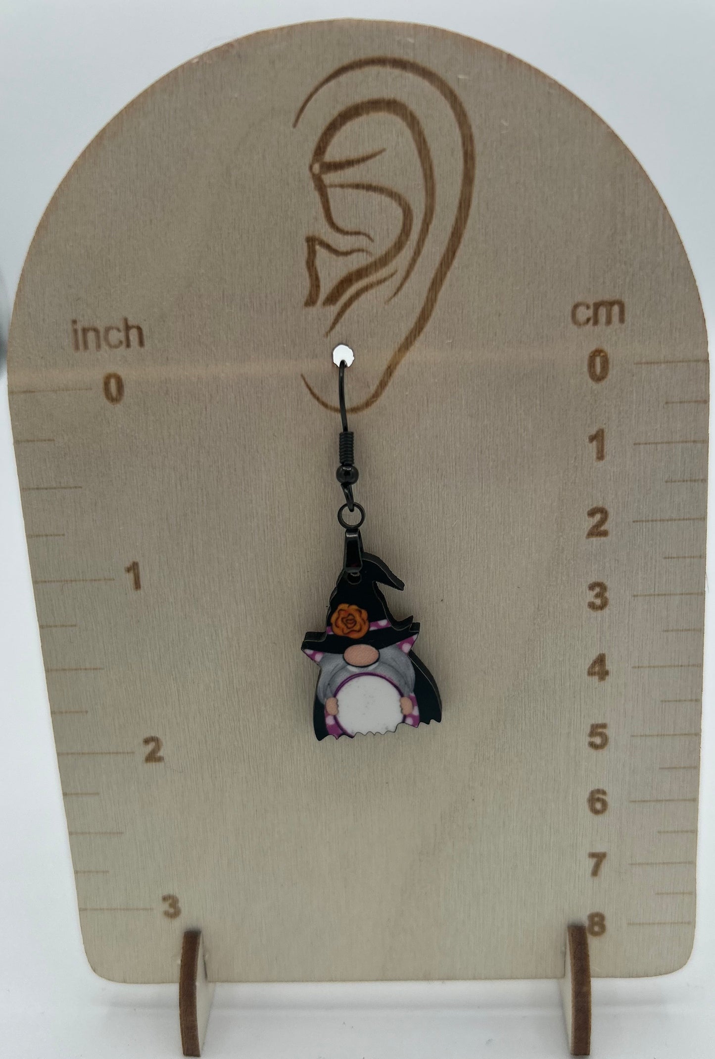 Vampire Gnome Shaped Sublimated Earrings 1 inch