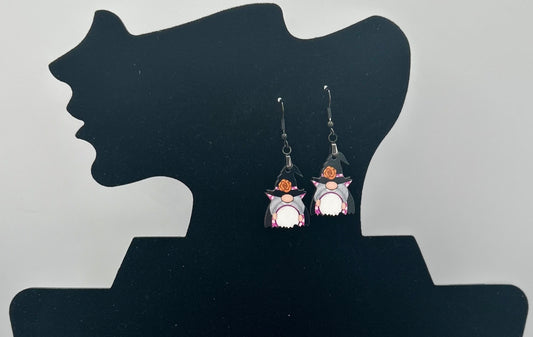 Vampire Gnome Shaped Sublimated Earrings 1 inch