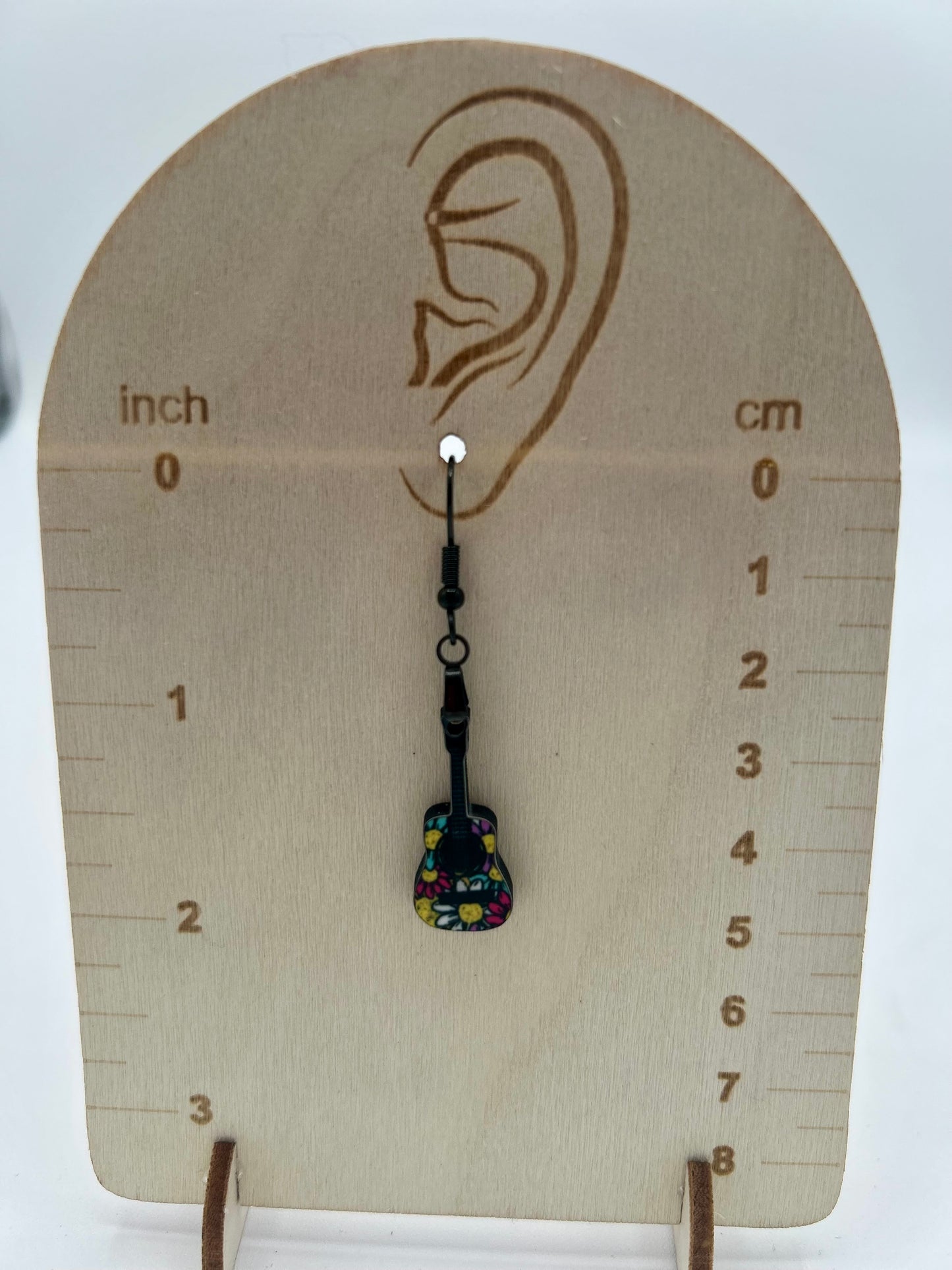 Guitar Shaped Sublimated Earrings 1 inch