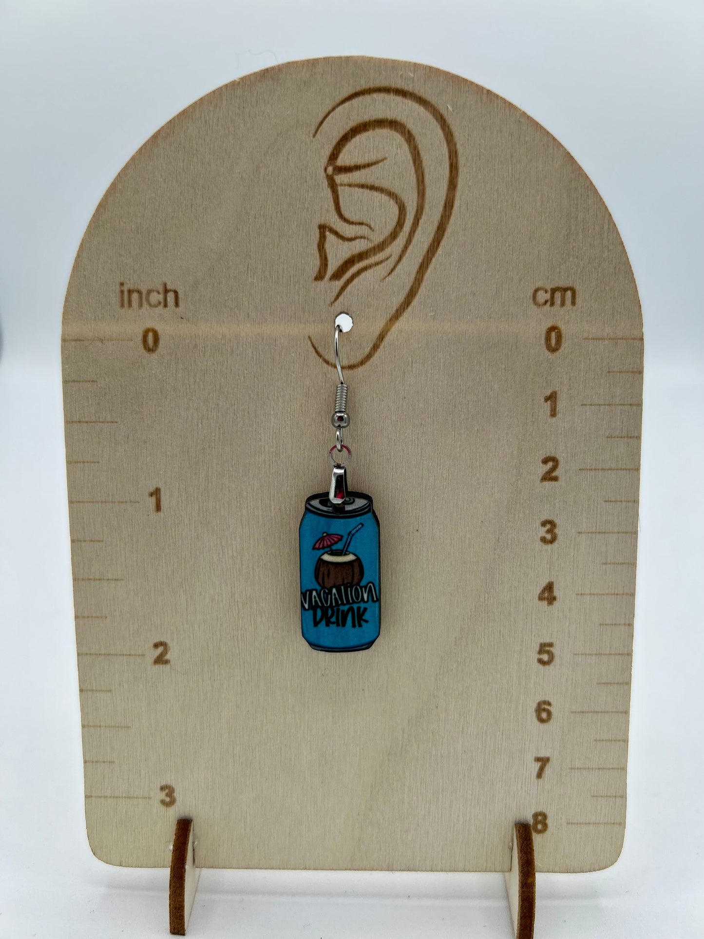 Soda Can Shaped Sublimated Earrings 1 inch