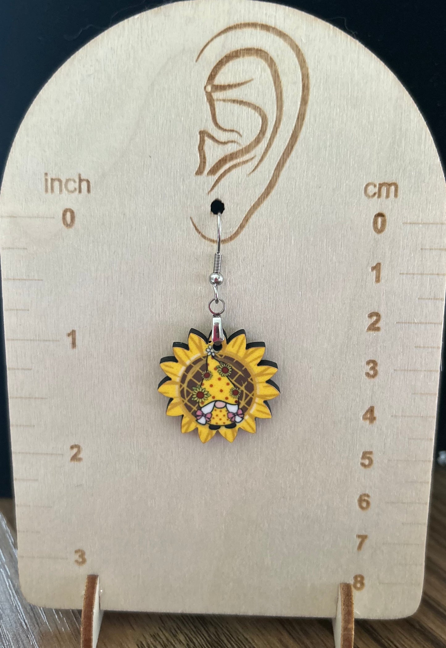 Sunflower Shaped Sublimated Earrings 1 inch