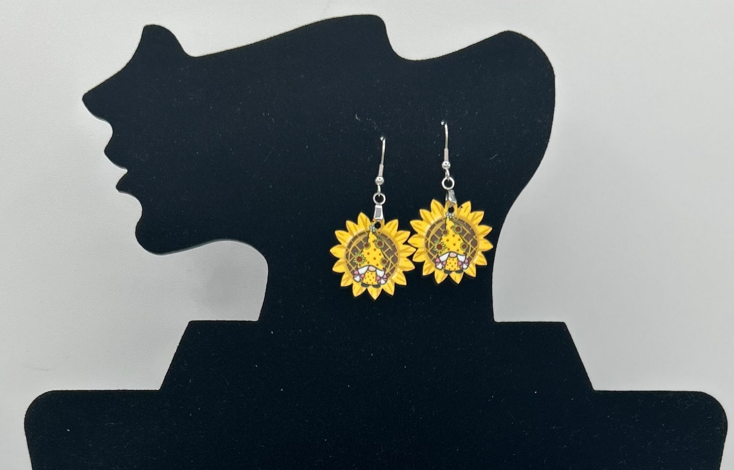 Sunflower Shaped Sublimated Earrings 1 inch