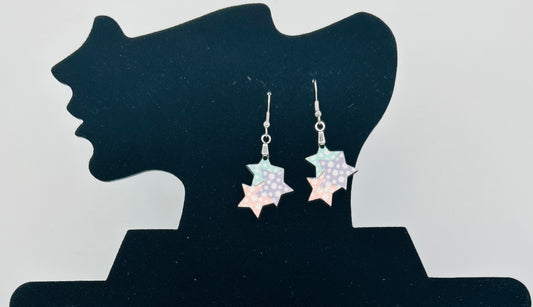 Triple StarShaped Sublimated Earrings 1 inch