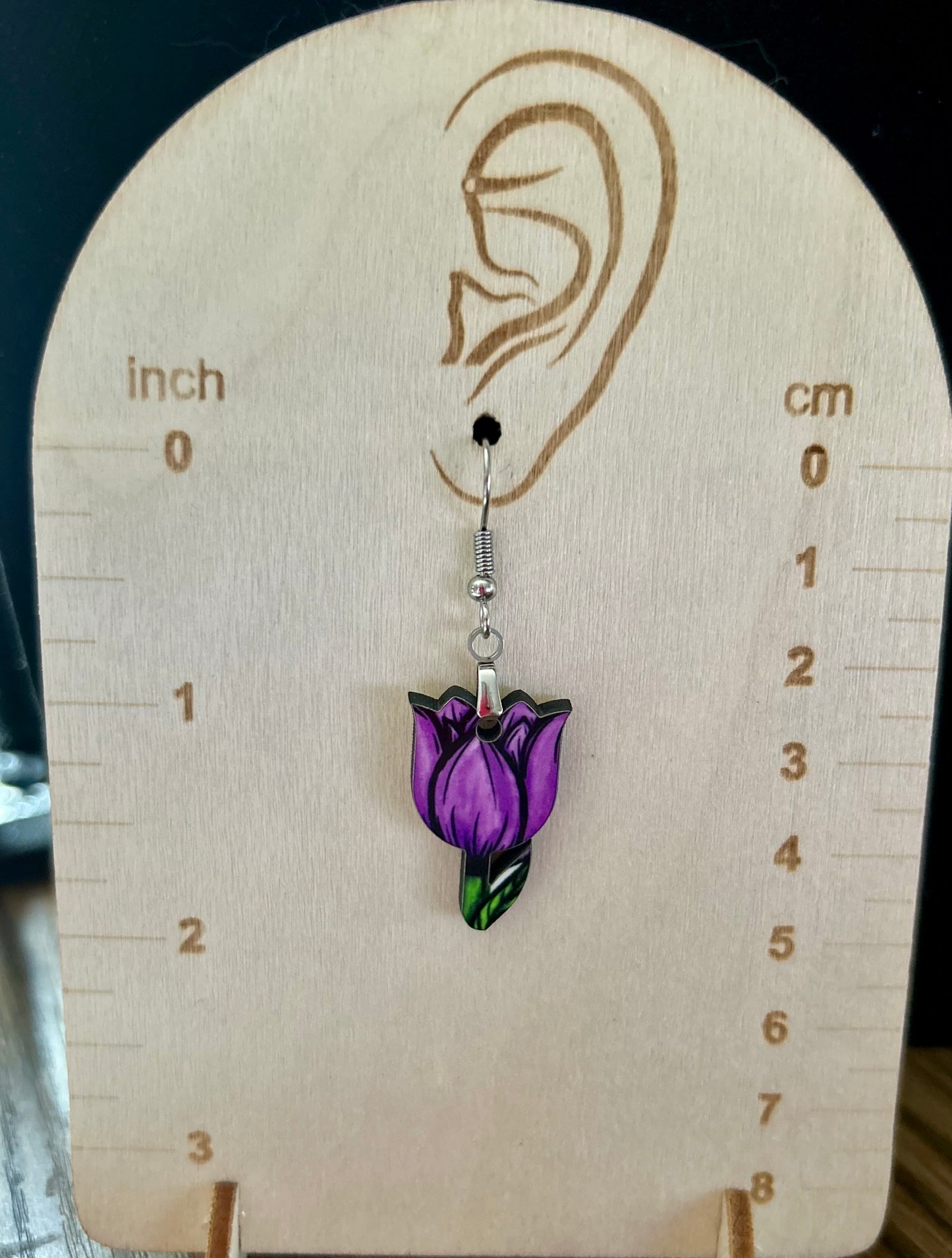 Tulip Shaped Sublimated Earrings 1 inch