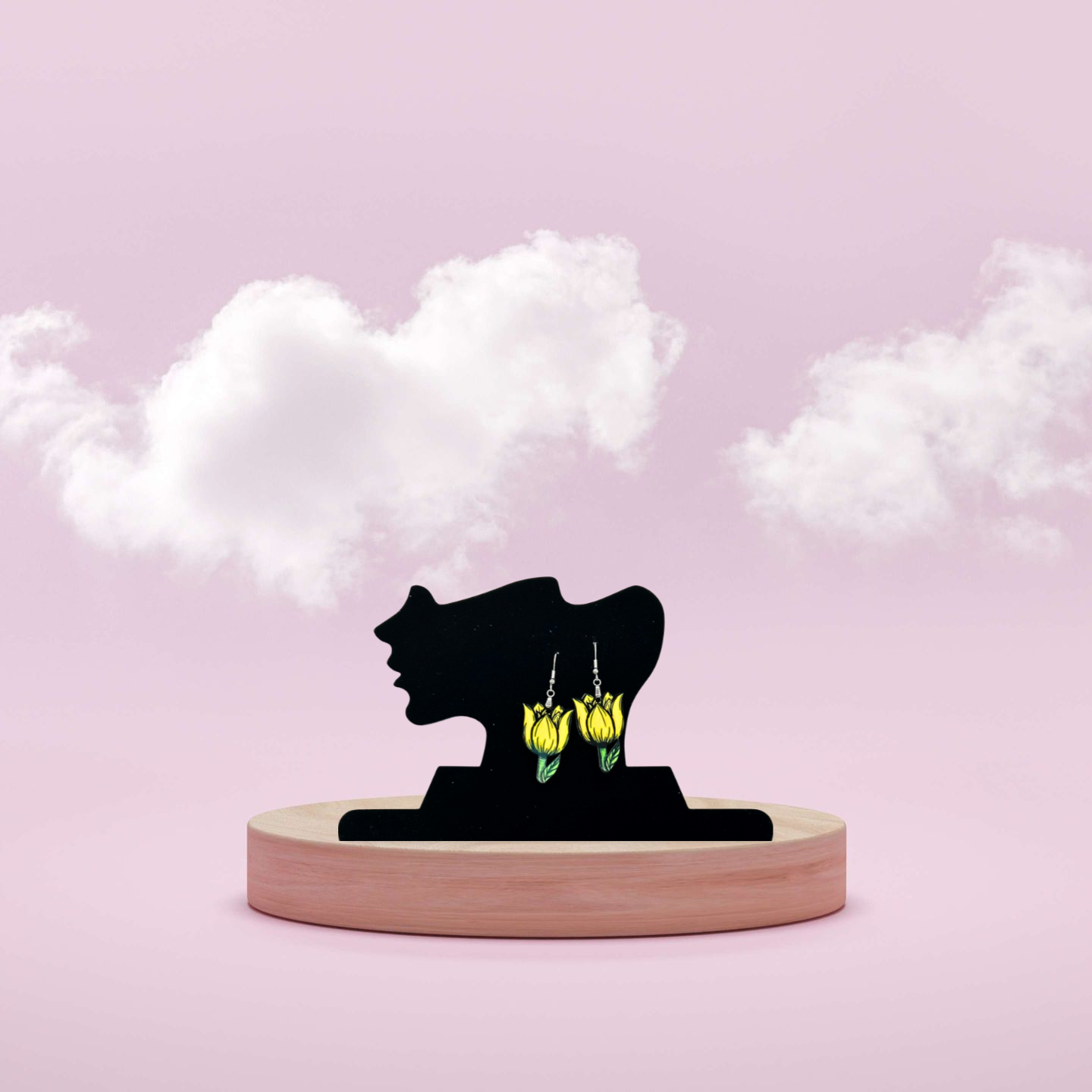 MDF-Tulip Shaped Sublimated Earrings 1.5 inch