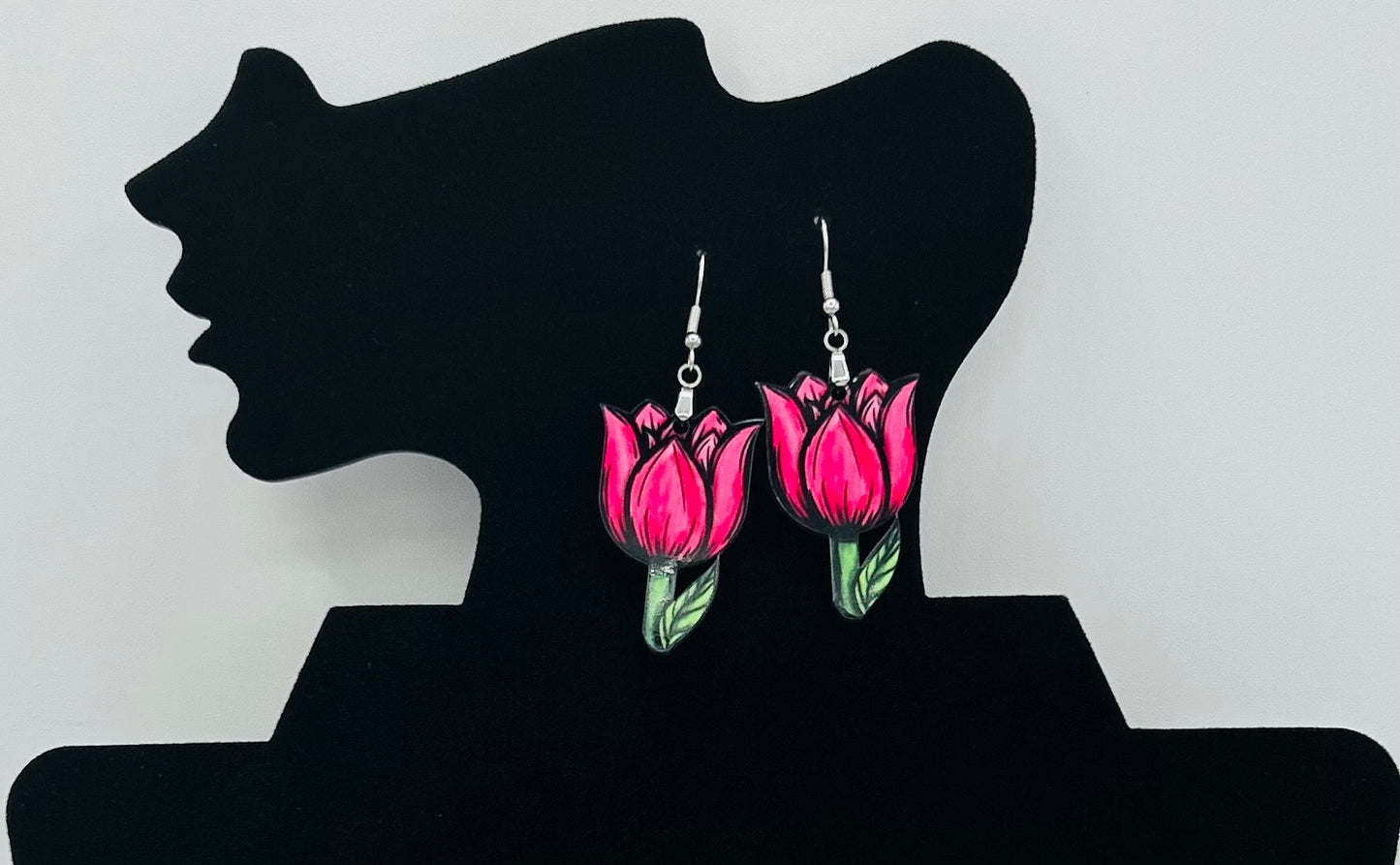 Tulip Shaped Sublimated Earrings 1 inch