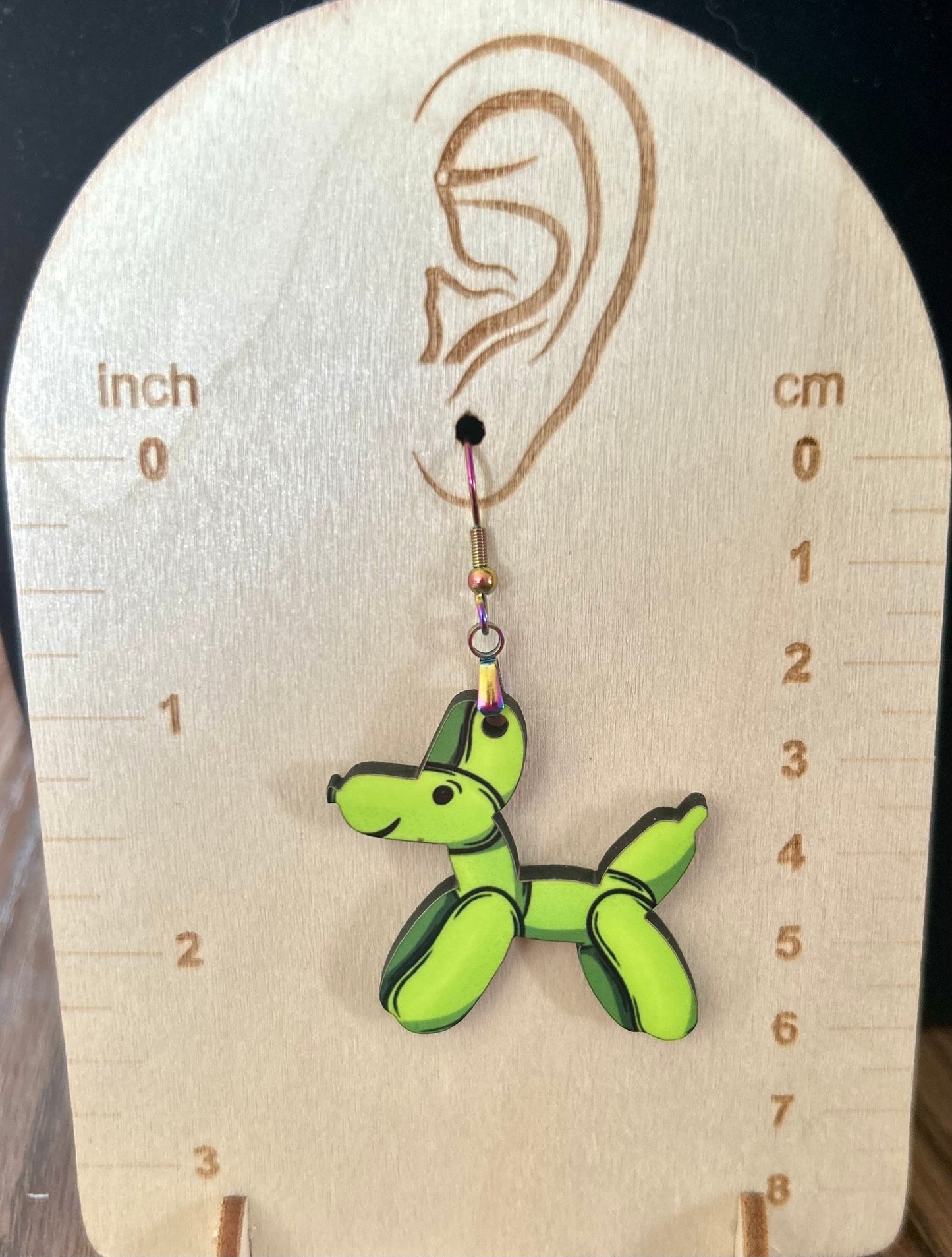 Dog Balloon Shaped Sublimated Earrings 1.5 inch