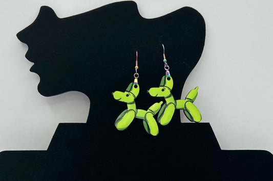 Dog Balloon Shaped Sublimated Earrings 1.5 inch