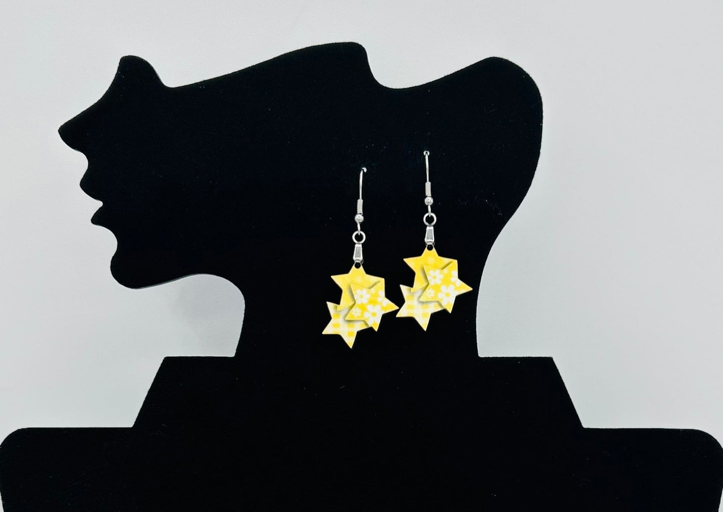 Triple Star Shaped Sublimated Earrings 1 in.