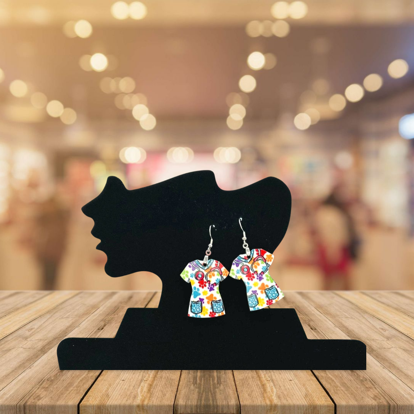 Scrub Top Shaped Sublimated Earrings