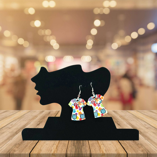 Scrub Top Shaped Sublimated Earrings