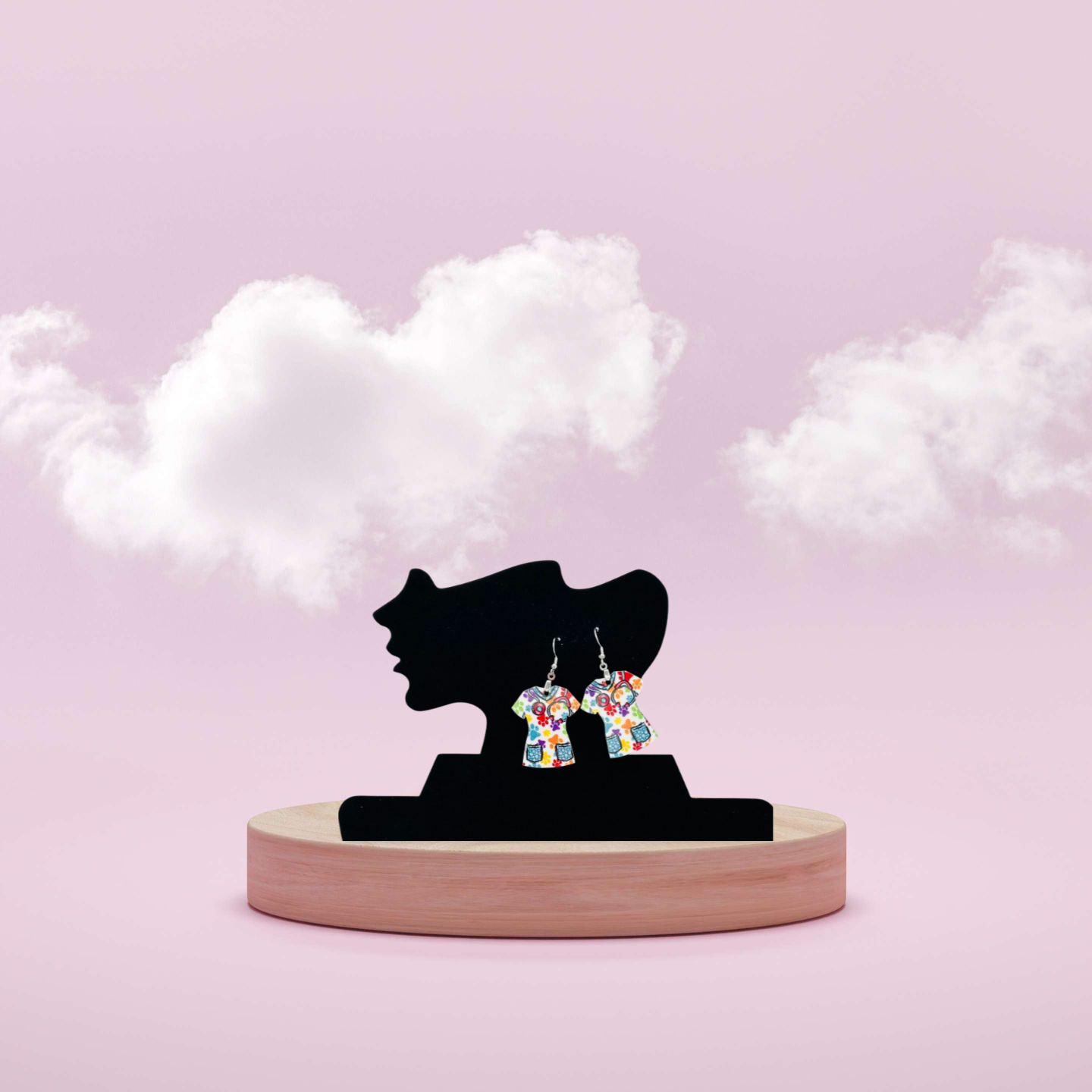 Scrub Top Shaped Sublimated Earrings