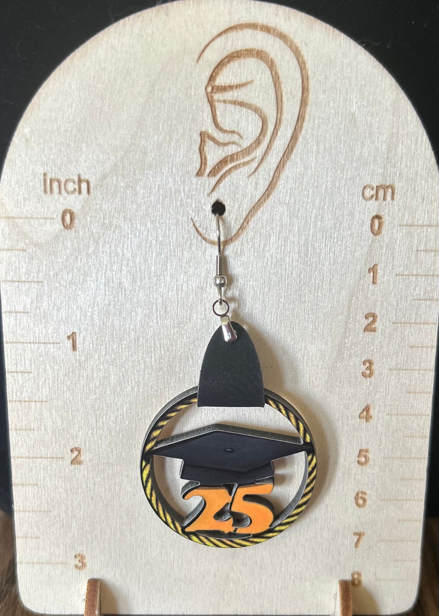 Faux Leather and MDF Graduation 25 Sublimated Earrings