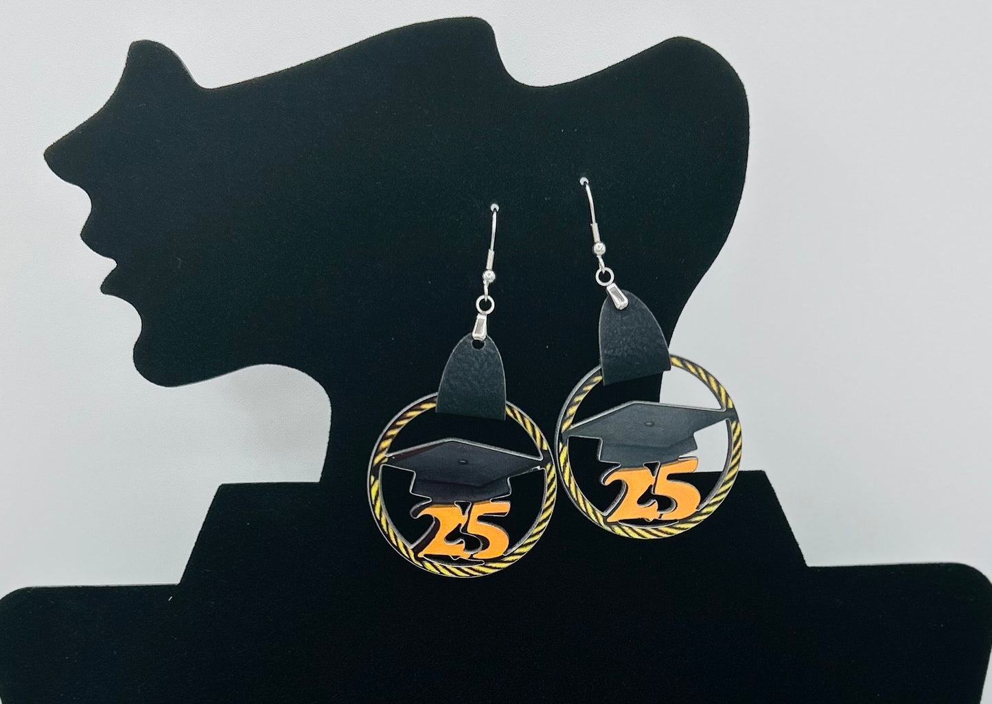 Faux Leather and MDF Graduation 25 Sublimated Earrings