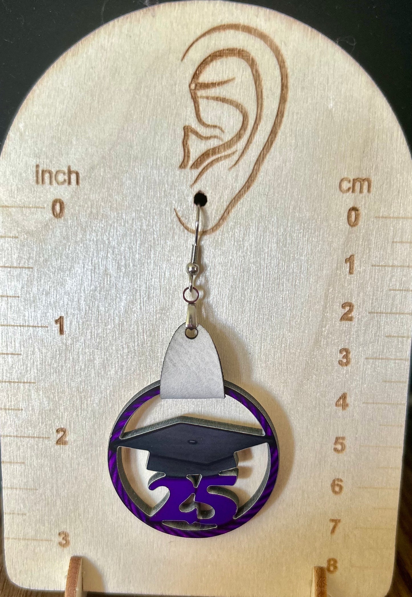 Faux Leather and MDF Graduation 25 Sublimated Earrings