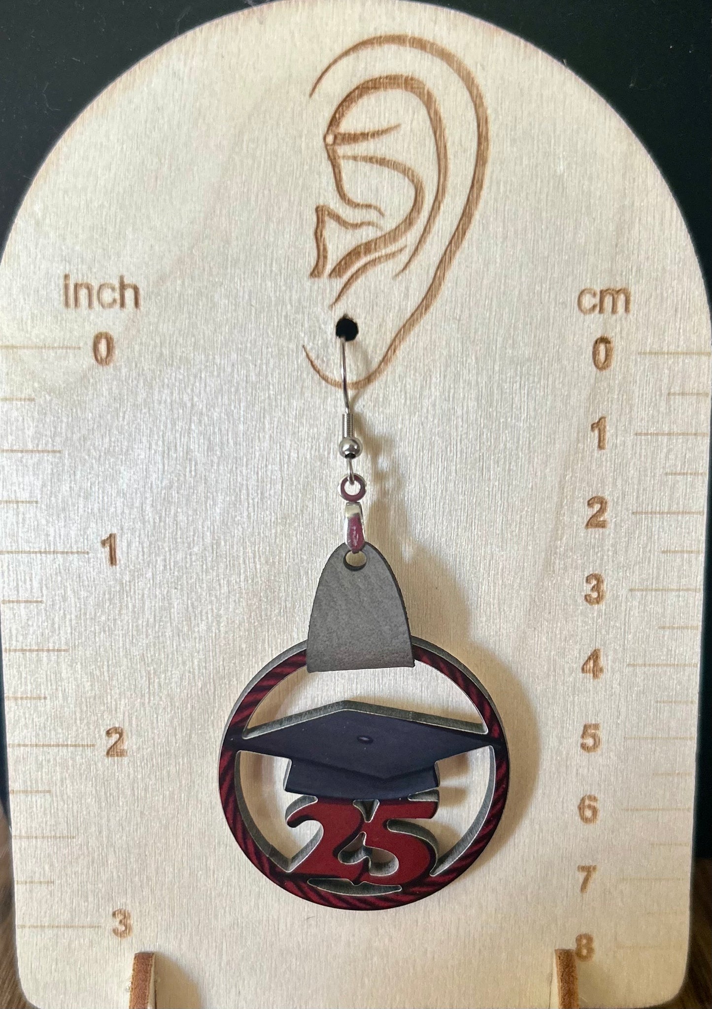 Faux Leather and MDF Graduation 25 Sublimated Earrings