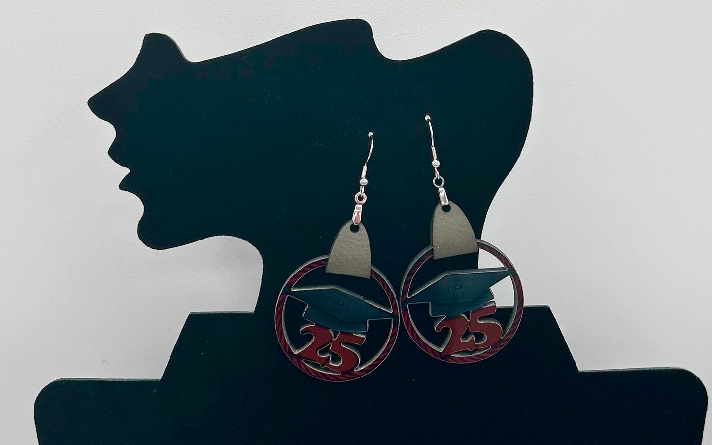 Faux Leather and MDF Graduation 25 Sublimated Earrings